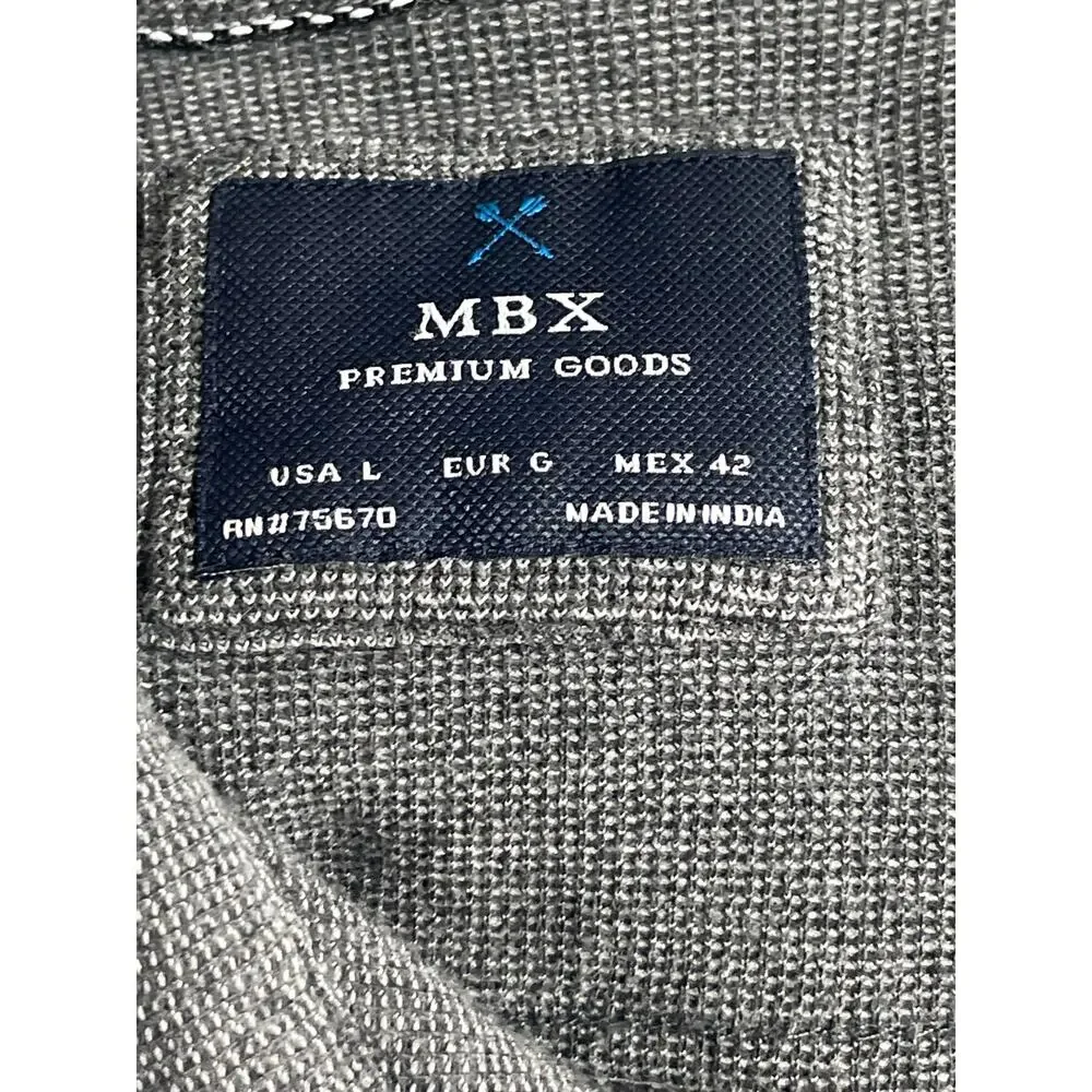 MBX Women's Gray Short Sleeve Chest Pocket Knit Button Down Shirt Top Size L